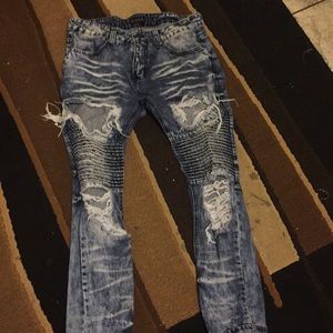 Ripped moto jeans